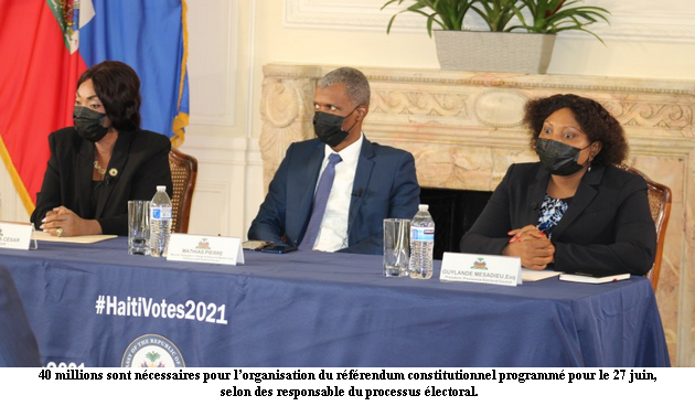 40 millions dollars américains pour la réalisation du référendum